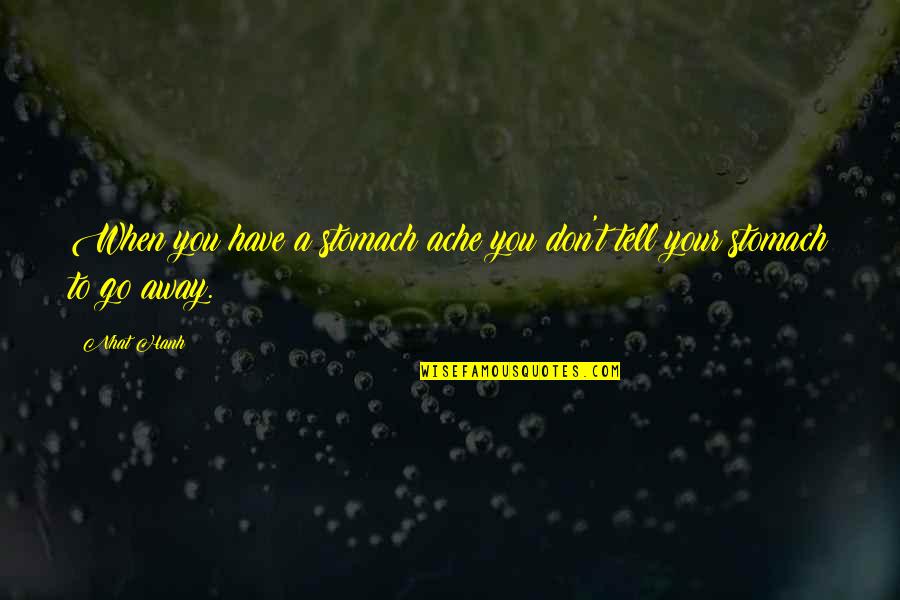Robert Johnson Jungian Quotes By Nhat Hanh: When you have a stomach ache you don't