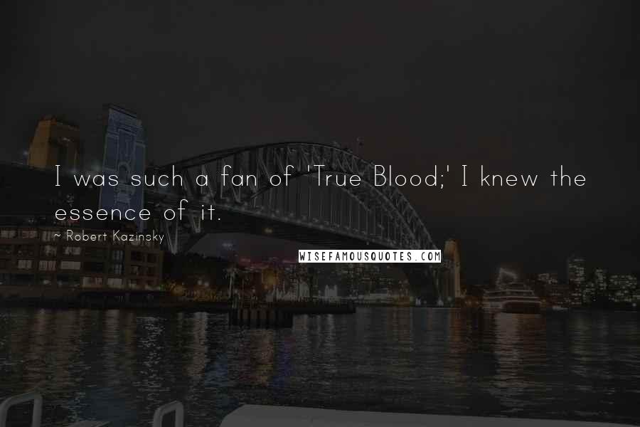 Robert Kazinsky quotes: I was such a fan of 'True Blood;' I knew the essence of it.
