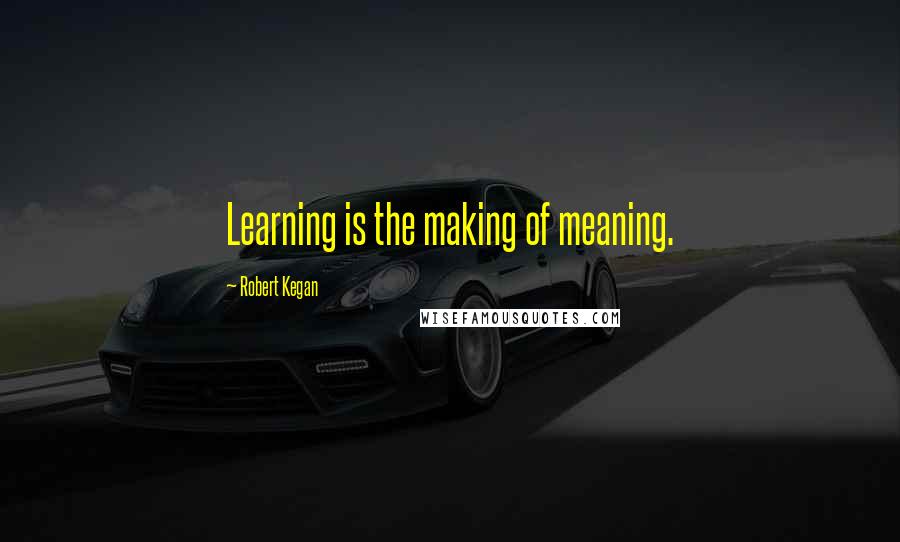 Robert Kegan quotes: Learning is the making of meaning.