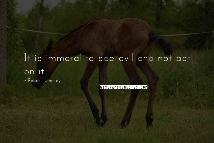 Robert Kennedy quotes: It is immoral to see evil and not act on it.