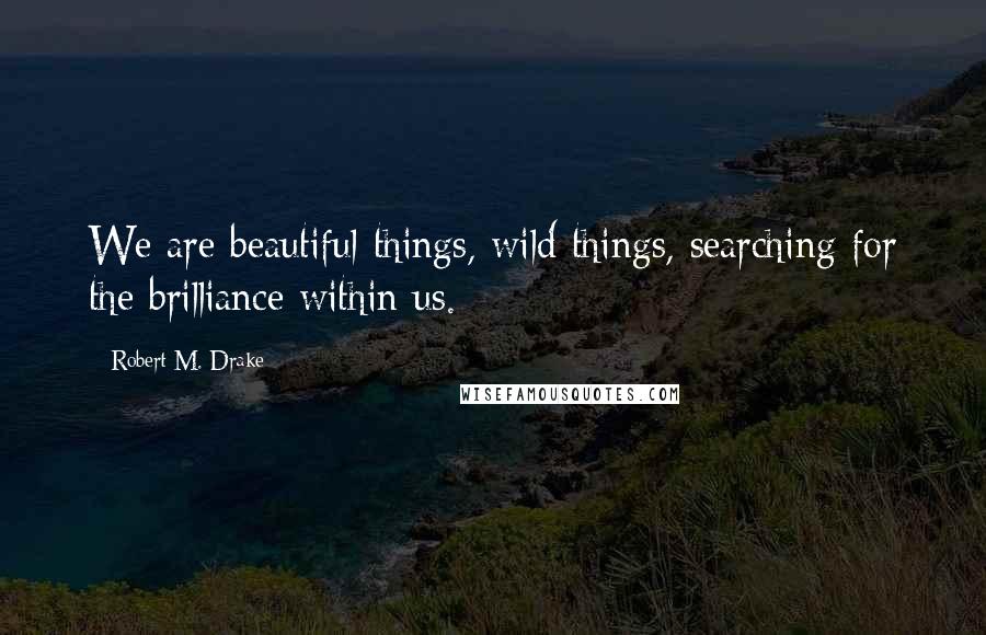 Robert M. Drake quotes: We are beautiful things, wild things, searching for the brilliance within us.