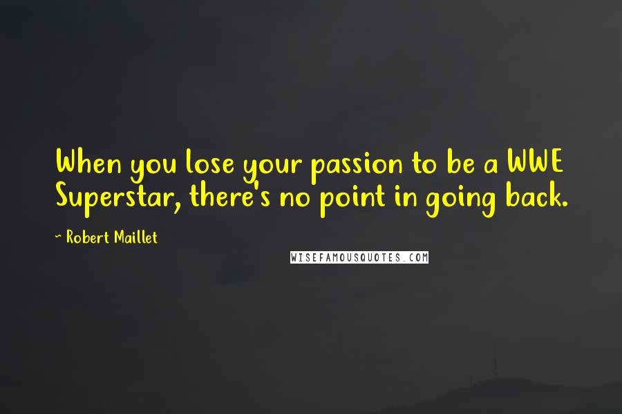 Robert Maillet quotes: When you lose your passion to be a WWE Superstar, there's no point in going back.