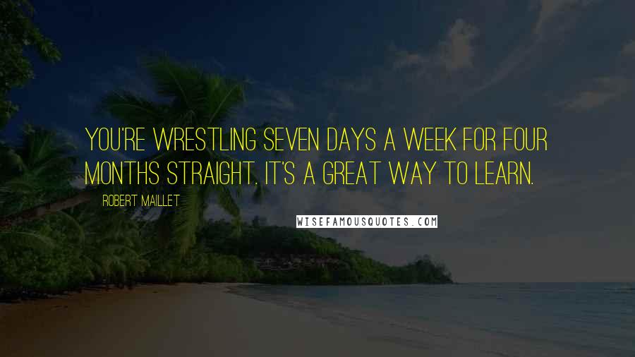 Robert Maillet quotes: You're wrestling seven days a week for four months straight. It's a great way to learn.