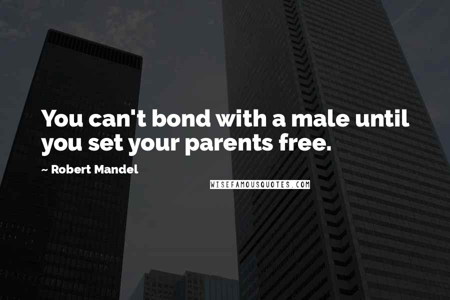 Robert Mandel quotes: You can't bond with a male until you set your parents free.