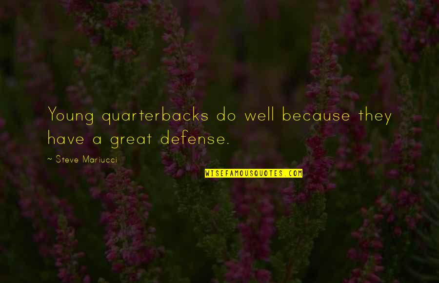 Robert Mugabe Somali Quotes By Steve Mariucci: Young quarterbacks do well because they have a