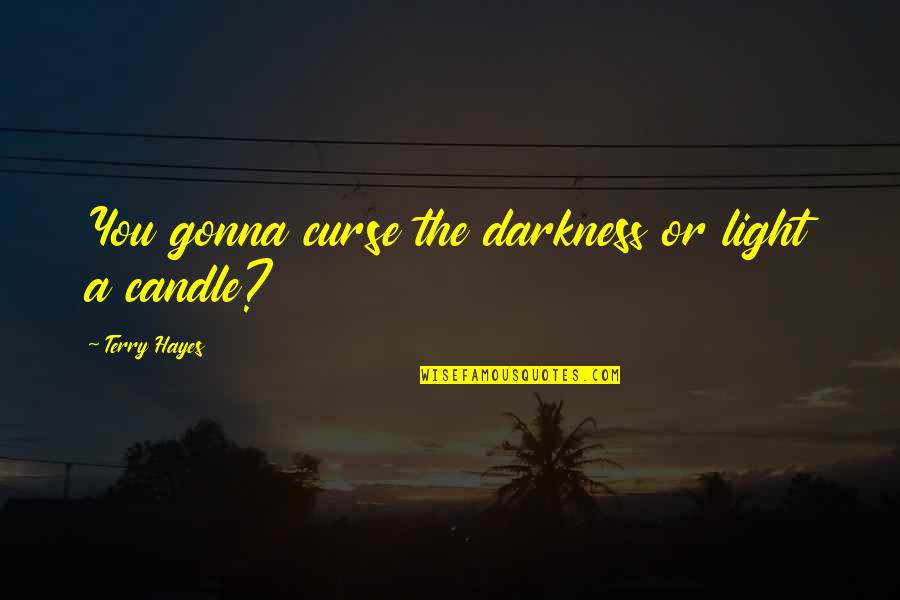 Robert Neimeyer Quotes By Terry Hayes: You gonna curse the darkness or light a Robert Neimeyer Quotes By Terry Hayes: You gonna curse the darkness or light a