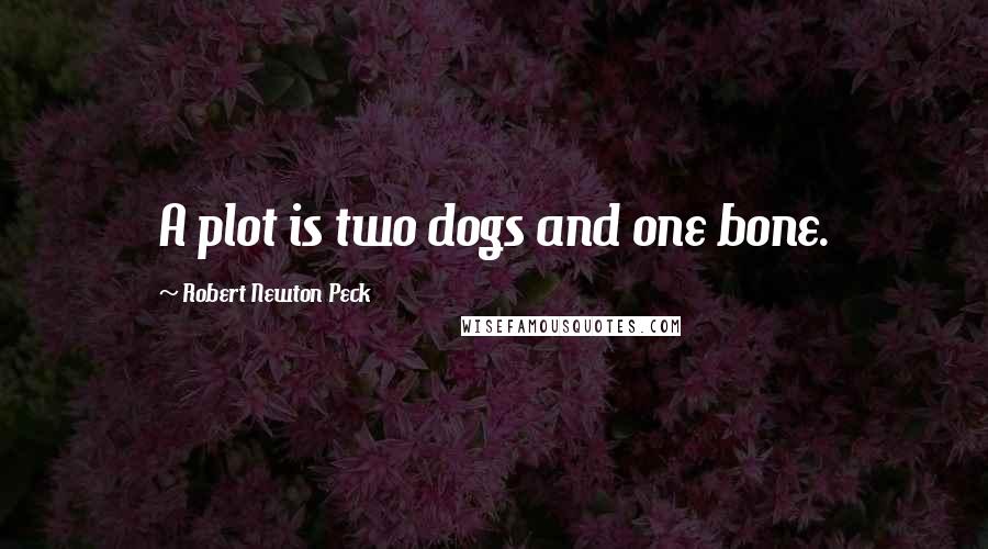 Robert Newton Peck quotes: A plot is two dogs and one bone.