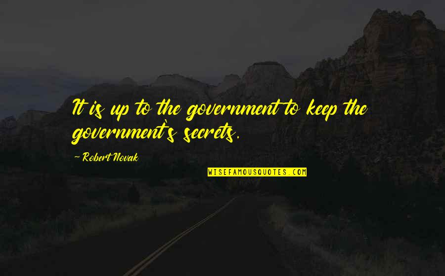 Robert Novak Quotes By Robert Novak: It is up to the government to keep