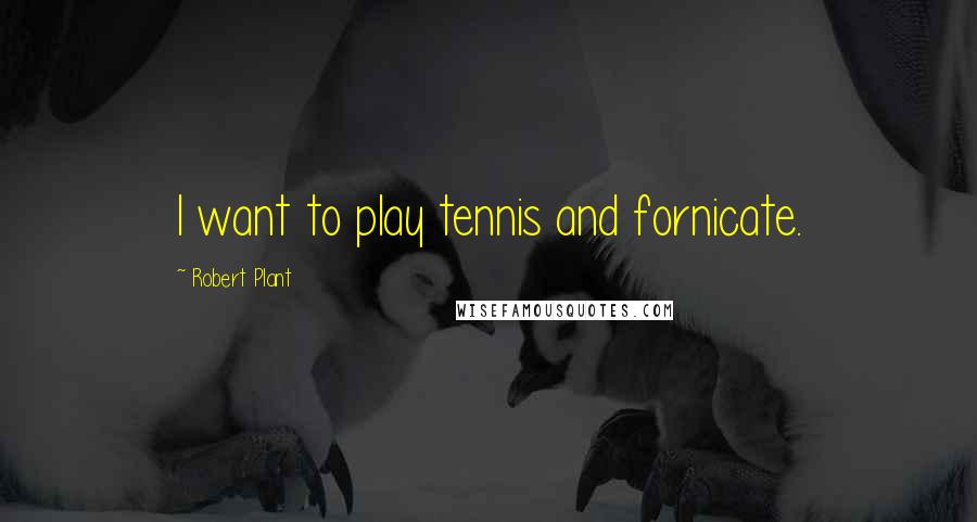 Robert Plant quotes: I want to play tennis and fornicate.