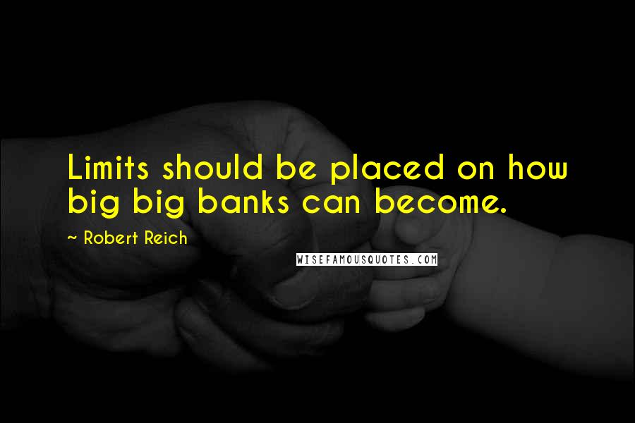 Robert Reich quotes: Limits should be placed on how big big banks can become.
