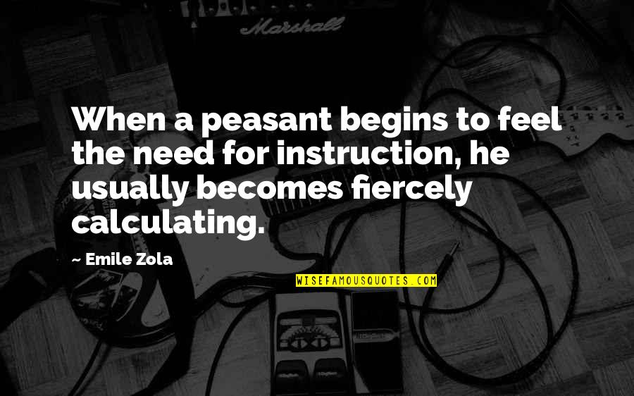 Robert Rubin Quotes By Emile Zola: When a peasant begins to feel the need