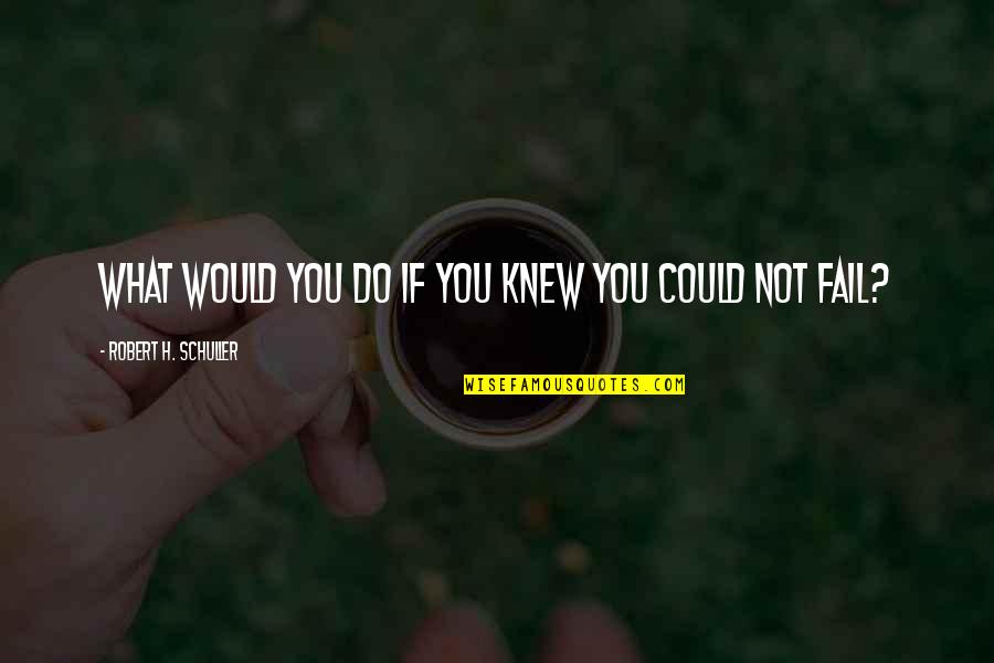 Robert S Schuller Quotes By Robert H. Schuller: What would you do if you knew you Robert S Schuller Quotes By Robert H. Schuller: What would you do if you knew you