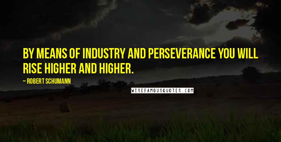 Robert Schumann quotes: By means of industry and perseverance you will rise higher and higher.