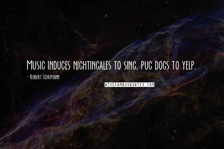 Robert Schumann quotes: Music induces nightingales to sing, pug dogs to yelp.