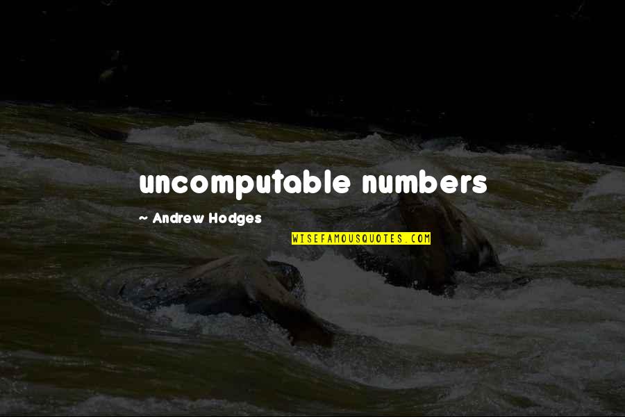 Robert Siegler Quotes By Andrew Hodges: uncomputable numbers