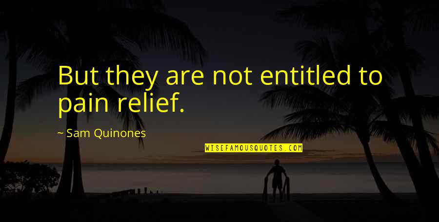 Robert Stephens Quotes By Sam Quinones: But they are not entitled to pain relief.