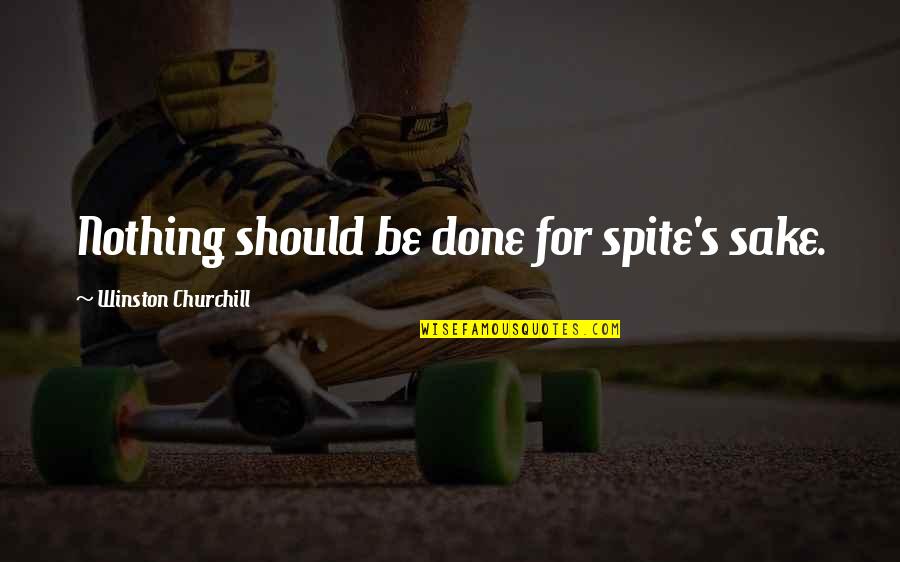 Robert Tilton Quotes By Winston Churchill: Nothing should be done for spite's sake. Robert Tilton Quotes By Winston Churchill: Nothing should be done for spite's sake.