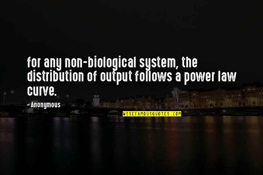 Robert Updegraff Quotes By Anonymous: for any non-biological system, the distribution of output