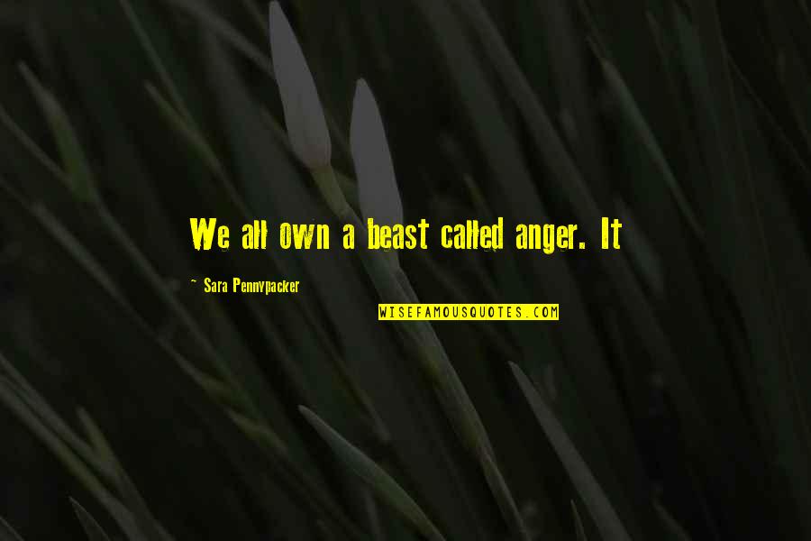 Robert Walton Quotes By Sara Pennypacker: We all own a beast called anger. It Robert Walton Quotes By Sara Pennypacker: We all own a beast called anger. It