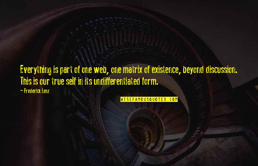 Robert Warshow Quotes By Frederick Lenz: Everything is part of one web, one matrix Robert Warshow Quotes By Frederick Lenz: Everything is part of one web, one matrix