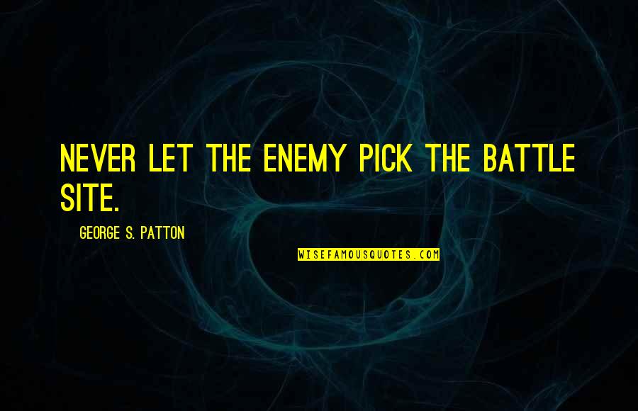 Roberto Clemente Motivational Quotes By George S. Patton: Never let the enemy pick the battle site.