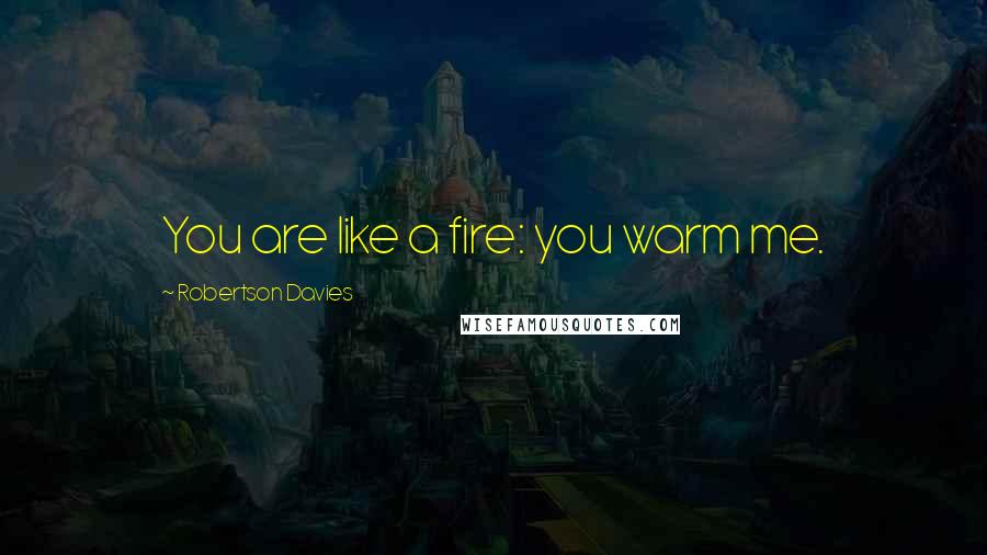 Robertson Davies quotes: You are like a fire: you warm me.