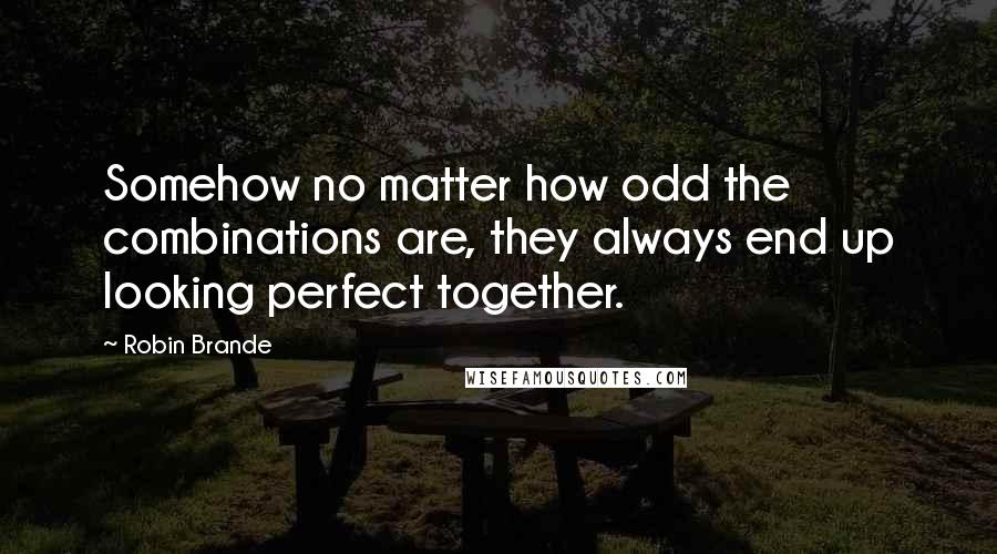 Robin Brande quotes: Somehow no matter how odd the combinations are, they always end up looking perfect together.