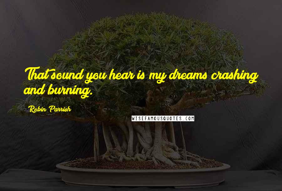 Robin Parrish quotes: That sound you hear is my dreams crashing and burning.