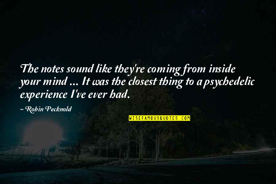 Robin Pecknold Quotes By Robin Pecknold: The notes sound like they're coming from inside