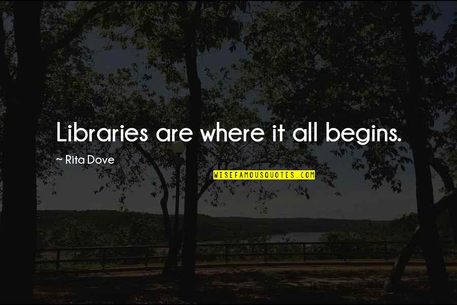 Robin Sparkles Quotes By Rita Dove: Libraries are where it all begins.