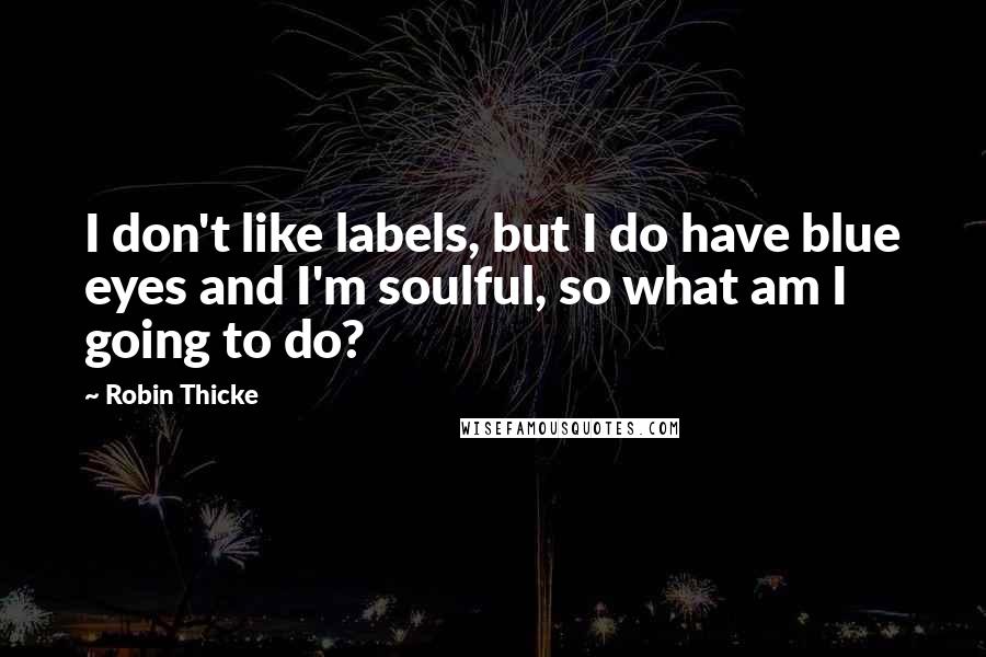Robin Thicke quotes: I don't like labels, but I do have blue eyes and I'm soulful, so what am I going to do?