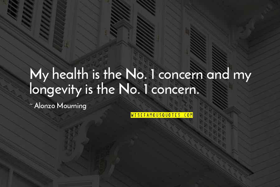 Robin Williams Laugh Quote Quotes By Alonzo Mourning: My health is the No. 1 concern and