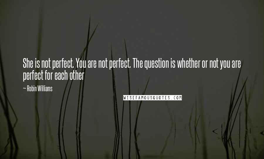 Robin Williams quotes: She is not perfect. You are not perfect. The question is whether or not you are perfect for each other