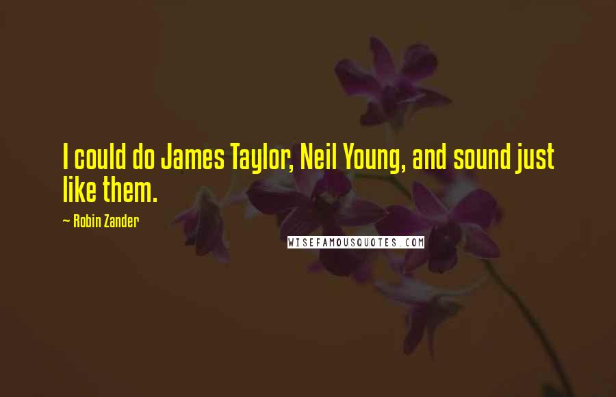 Robin Zander quotes: I could do James Taylor, Neil Young, and sound just like them.