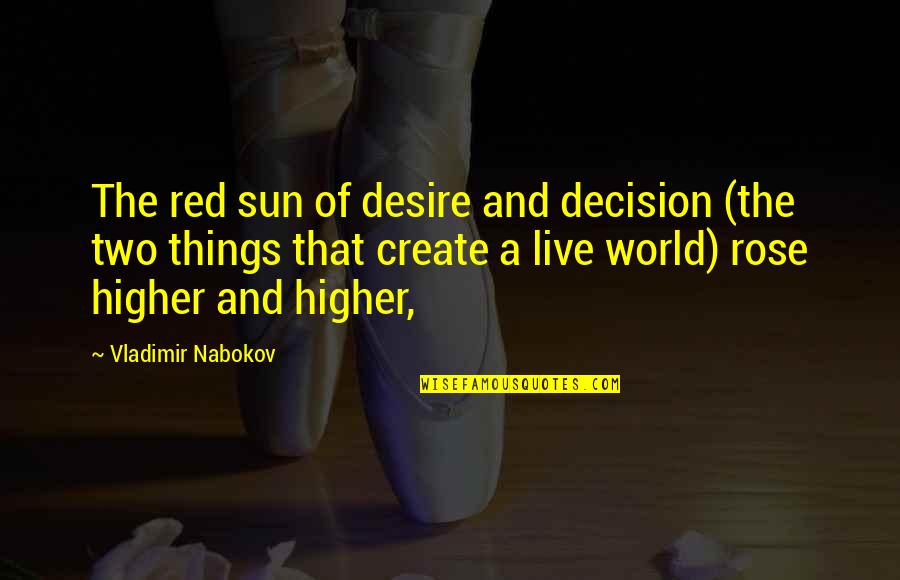 Robson Moura Quotes By Vladimir Nabokov: The red sun of desire and decision (the