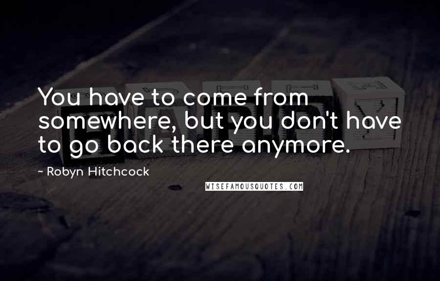 Robyn Hitchcock quotes: You have to come from somewhere, but you don't have to go back there anymore.