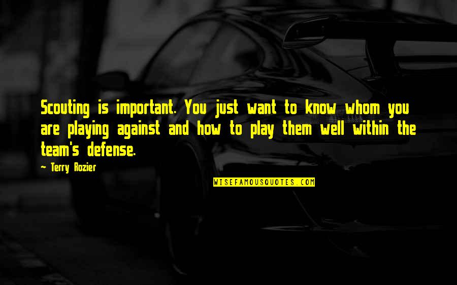 Roccatti Quotes By Terry Rozier: Scouting is important. You just want to know