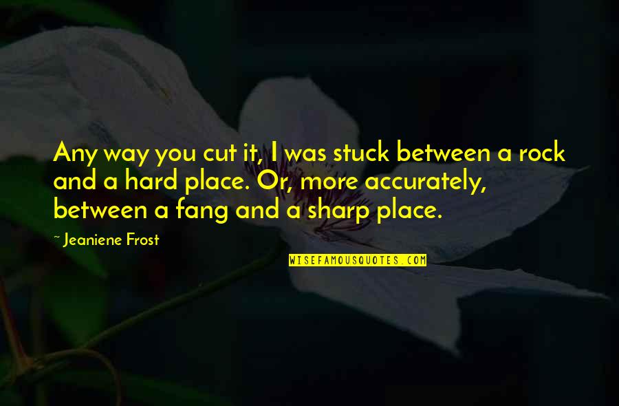 Rock And A Hard Place Quotes By Jeaniene Frost: Any way you cut it, I was stuck