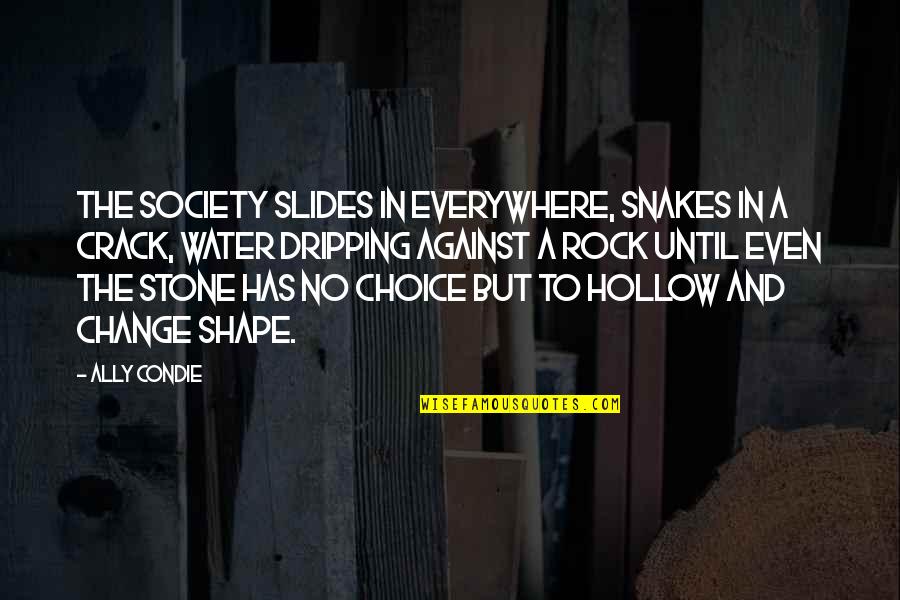 Rock And Water Quotes By Ally Condie: The Society slides in everywhere, snakes in a