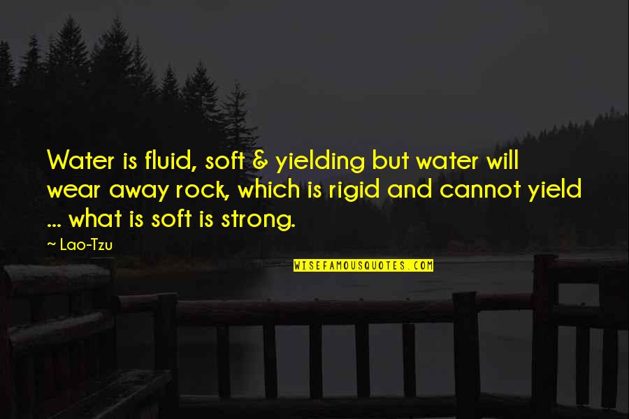 Rock And Water Quotes By Lao-Tzu: Water is fluid, soft & yielding but water