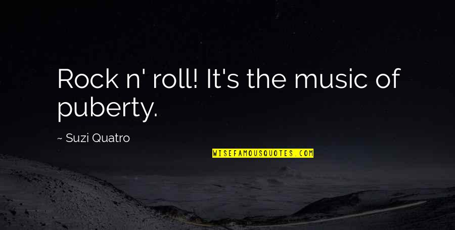 Rock N Roll Music Quotes By Suzi Quatro: Rock n' roll! It's the music of puberty.