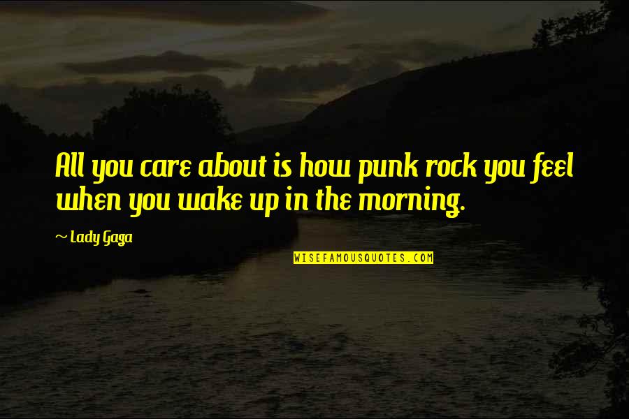 Rock Punk Quotes By Lady Gaga: All you care about is how punk rock