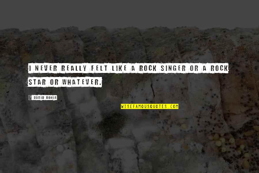 Rock Singer Quotes By David Bowie: I never really felt like a rock singer