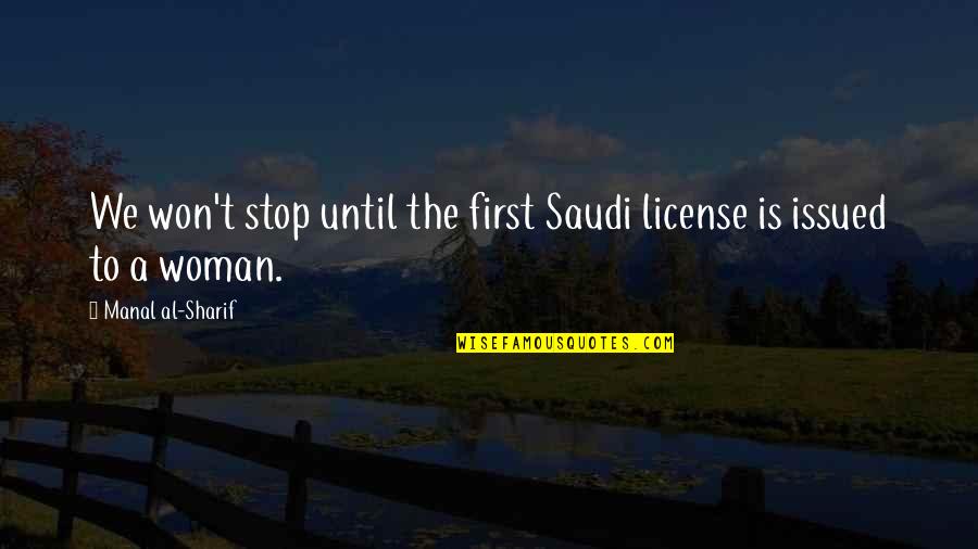 Rocketship Cartoon Quotes By Manal Al-Sharif: We won't stop until the first Saudi license
