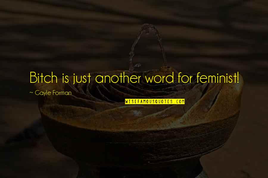 Rockfort Island Quotes By Gayle Forman: Bitch is just another word for feminist!