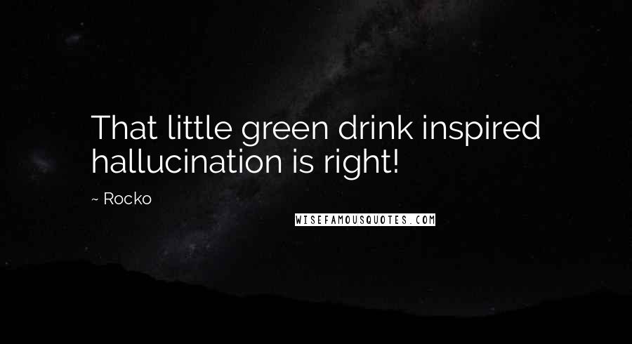 Rocko quotes: That little green drink inspired hallucination is right!