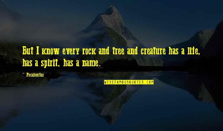 Rocks And Life Quotes By Pocahontas: But I know every rock and tree and