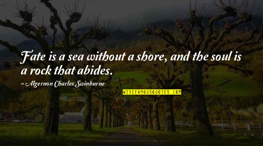 Rocks And Sea Quotes By Algernon Charles Swinburne: Fate is a sea without a shore, and
