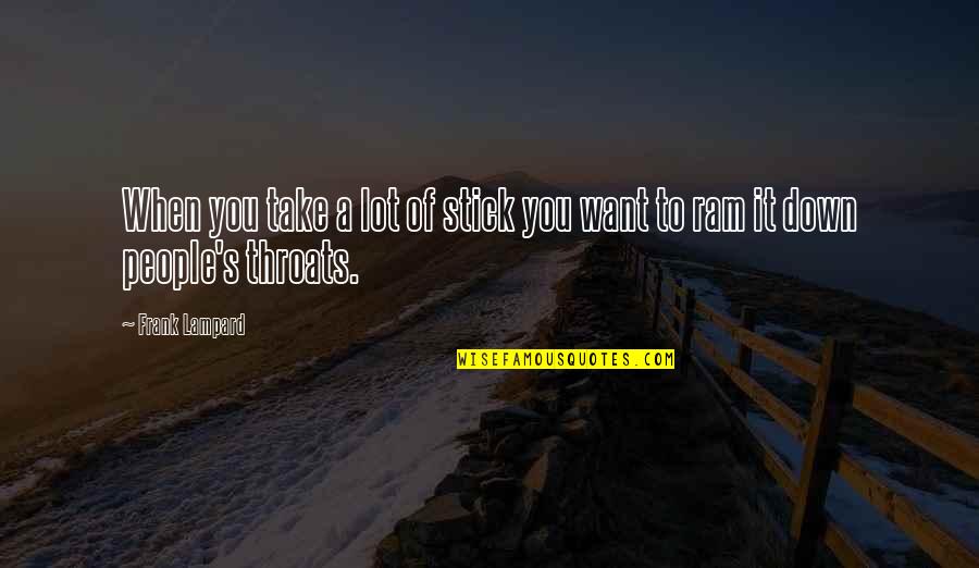 Rockstrom Ted Quotes By Frank Lampard: When you take a lot of stick you