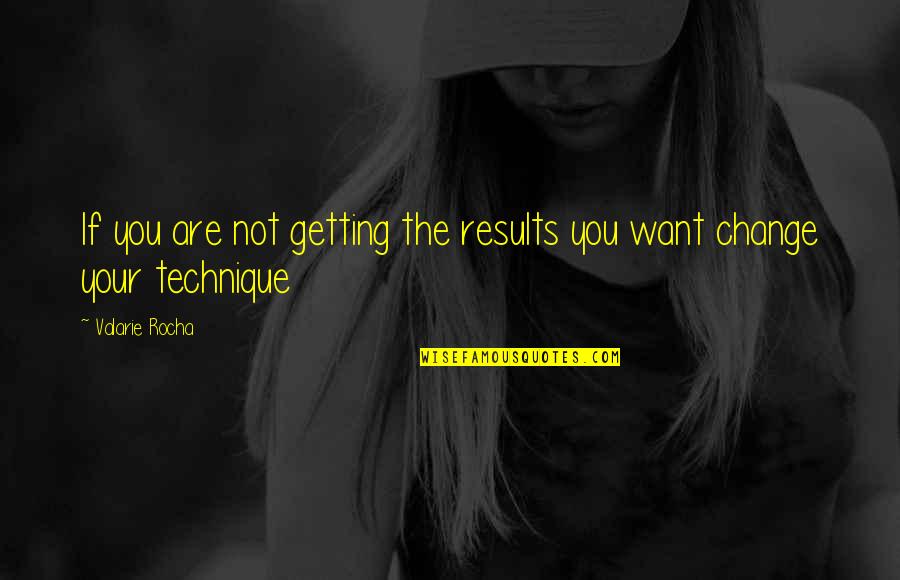 Rod Poor Quotes By Valarie Rocha: If you are not getting the results you
